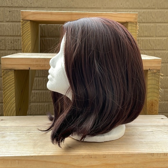 NWT 12-14” rich brown shoulder length straight wig center parting volume bob wig - Picture 11 of 16